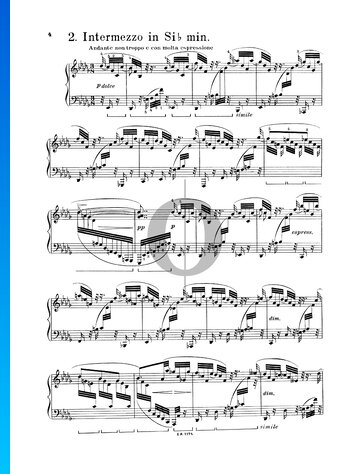 Partition Intermezzo en Si bémol mineur, op. 117 n° 2