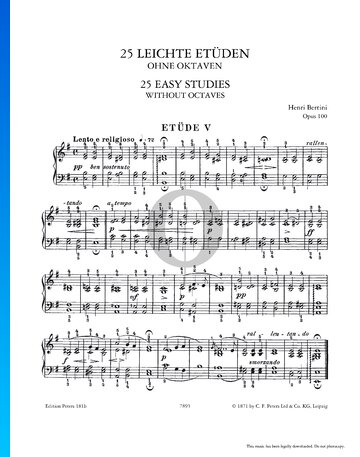 25 Etudes: Etüde, Op. 100 No. 5 Partitura