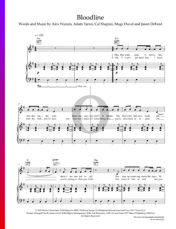Bloodline Sheet Music
