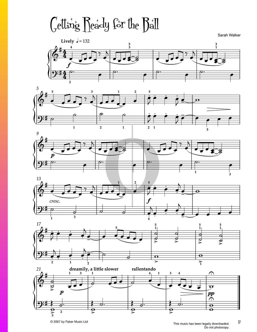 Getting Ready For The Ball (Sarah Walker) Piano Sheet Music - OKTAV
