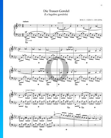 La lugubre gondola, S. 200 No. 1 bladmuziek