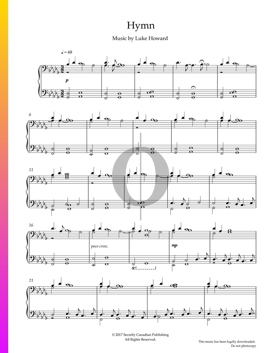 Hymn (Luke Howard) Piano Sheet Music OKTAV
