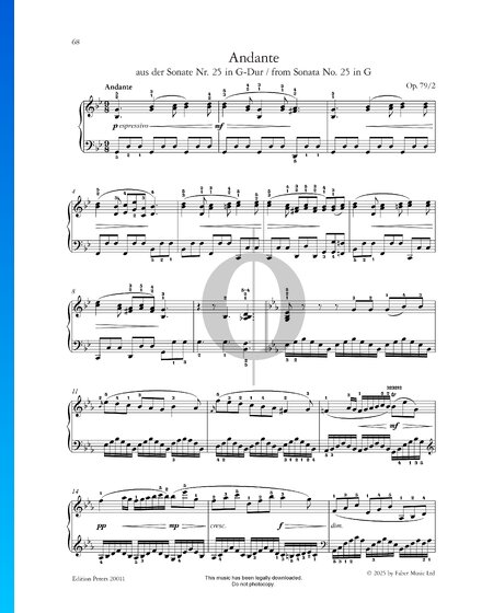 Sonata in G Major, Op. 79: 2. Andante