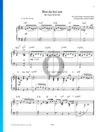Aria: Bist du bei mir, BWV 508 (Crossover) Partitura