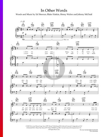 In Other Words Sheet Music