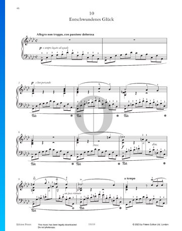 Etude in F Minor: Entschwundenes Glück, No. 10 Sheet Music