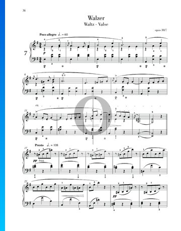 Lyric Pieces, Op. 38 No. 7: Waltz Partitura