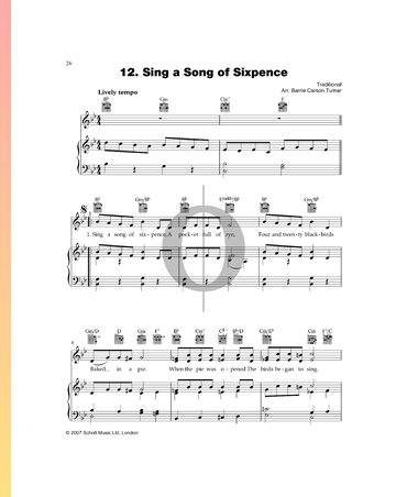 Sing a Song of Sixpence Musik-Noten