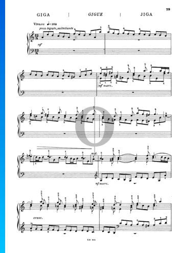 Sonate in a-Moll, Gigue Musik-Noten