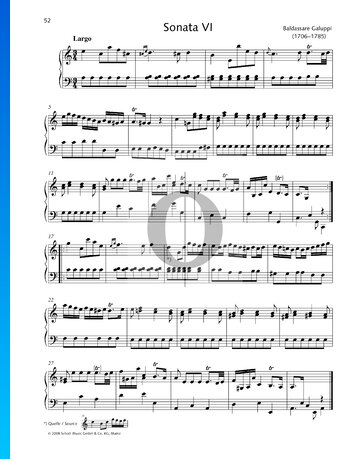 Partition Sonate n° 6 en La mineur