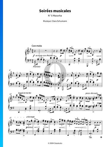 Soirées musicales, No. 5 Mazurka Sheet Music