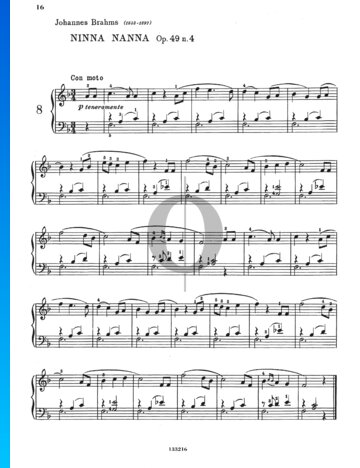 Canción de cuna, Op. 49 n.º 4 Partitura