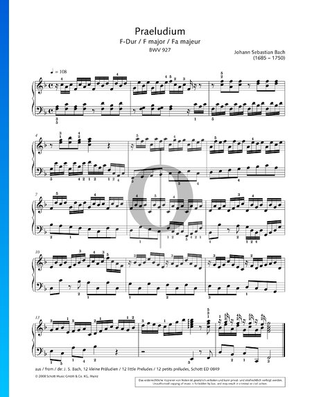 Prelude F Major, BWV 927