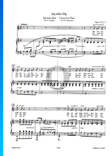 Partition I Love but Thee, Op. 5 No. 3 (Jeg elsker Dig)