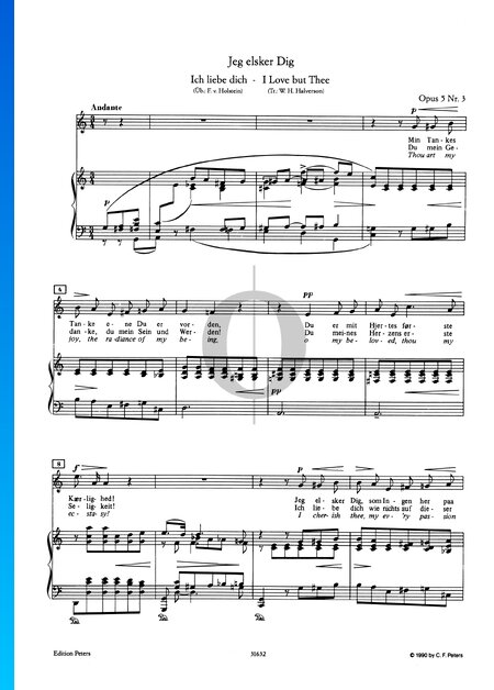 I Love but Thee, Op. 5 No. 3 (Jeg elsker Dig)