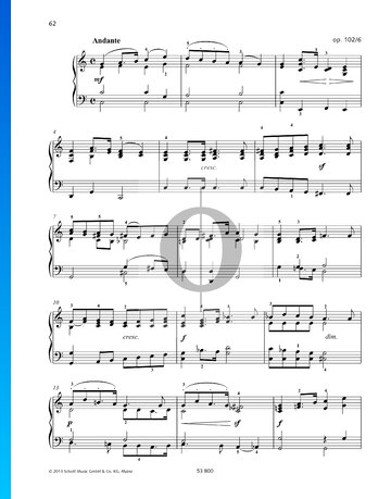 Song Without Words, Op. 102 No. 6: Andante Sheet Music