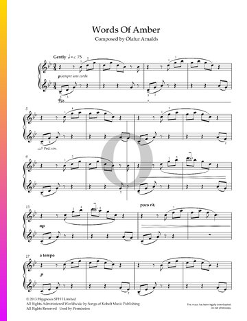 Words of Amber Sheet Music