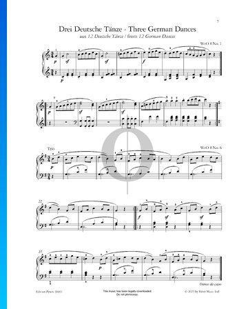 Three German Dances in C Major, WoO 8 No. 1 Sheet Music