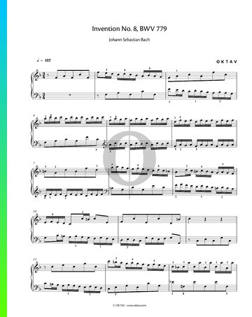 Invention 8, BWV 779 Partitura