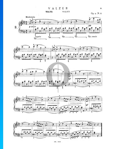 Waltz, Op. 9 No. 11 Partitura