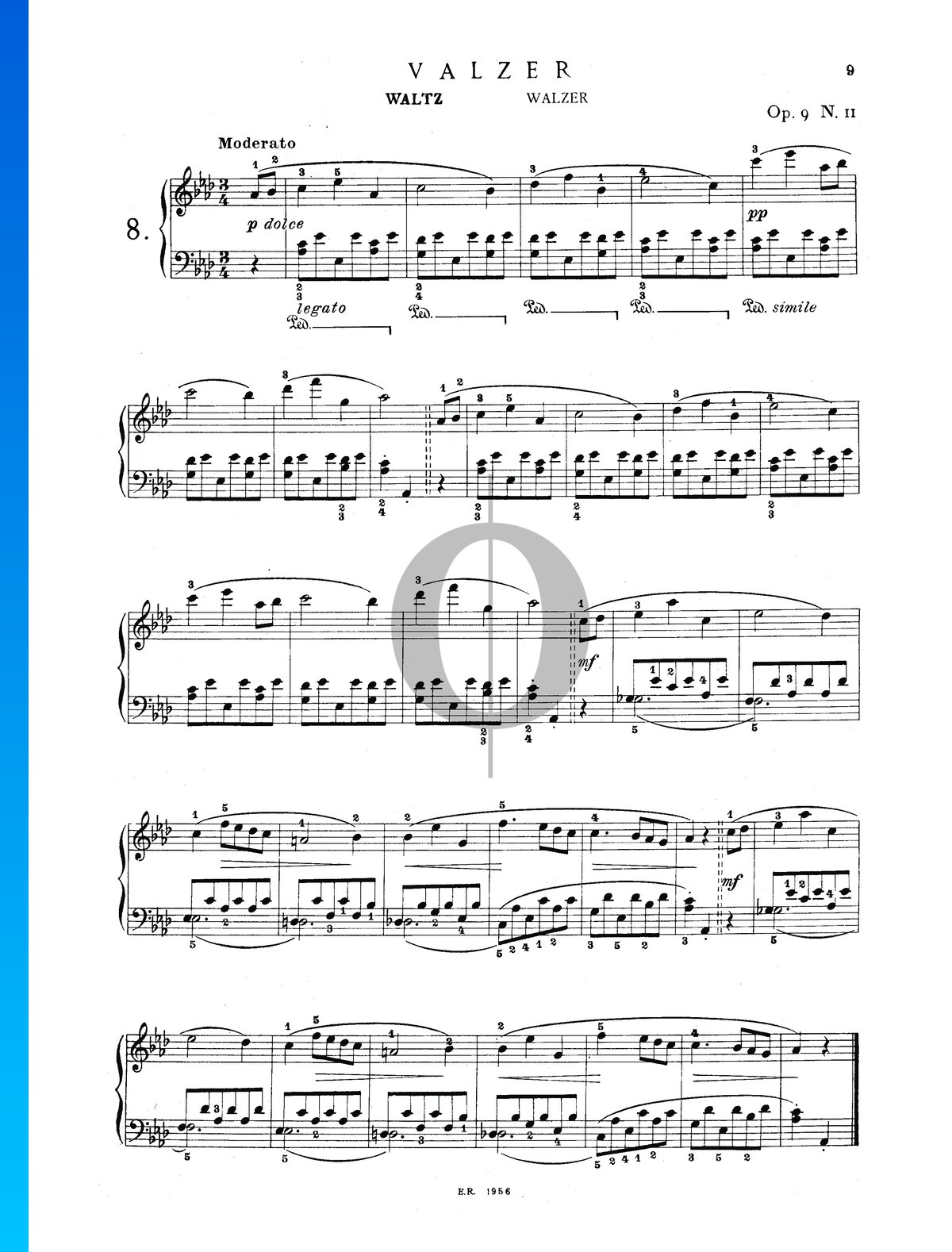 Walzer, Op. 9 Nr. 11 Noten