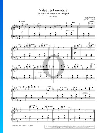 Valse Sentimentale in E-flat Major, Op. 50 No. 27 Sheet Music