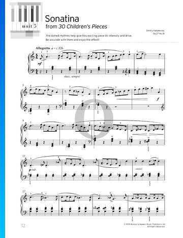 Sonatina in A Minor, Op. 27 No. 18 Spartito