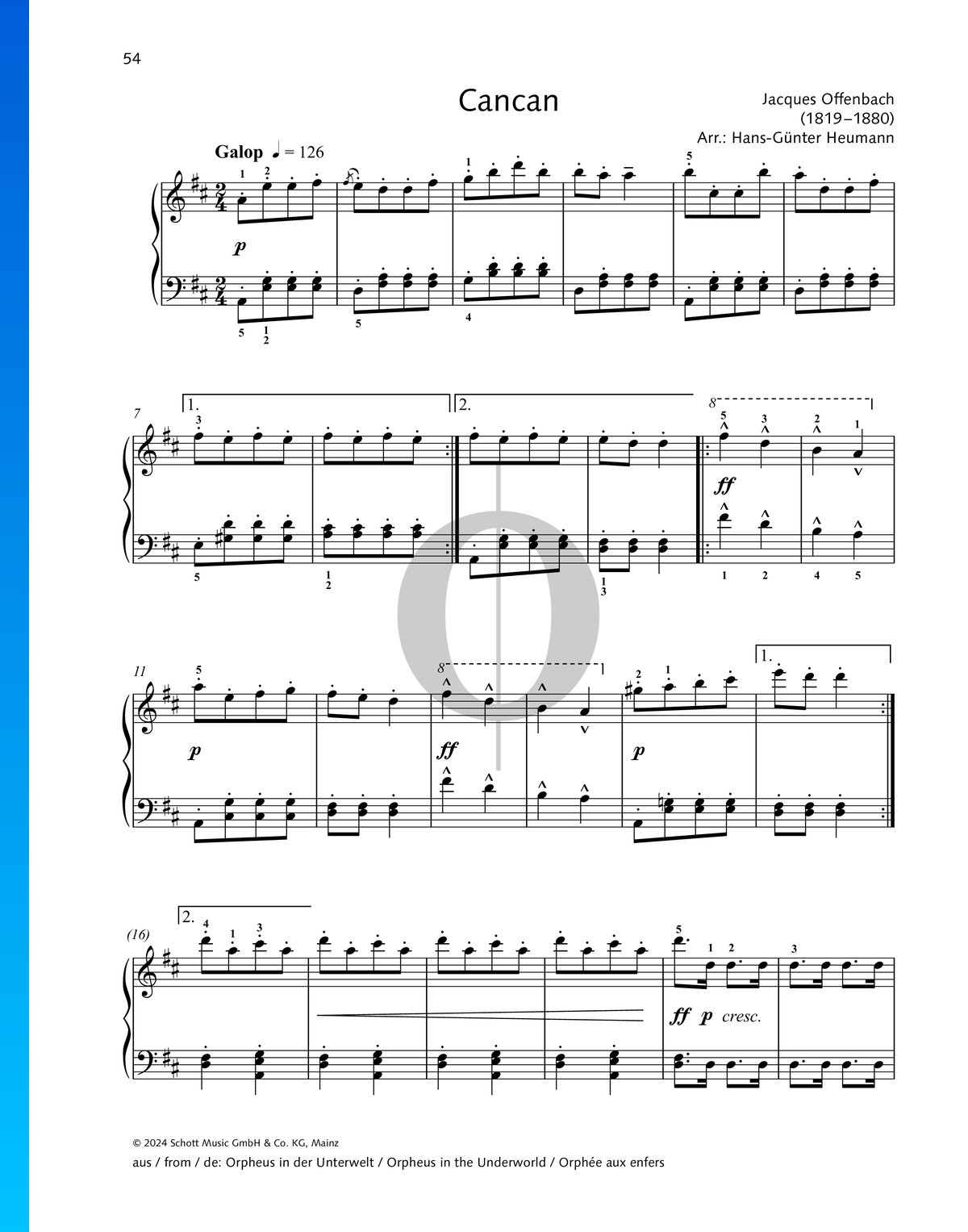 Can Can Sheet Music (Piano Solo) | PDF Download - OKTAV