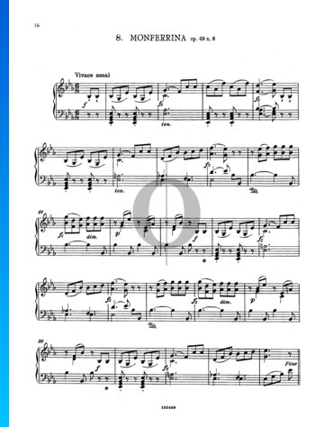 Monferrina in E-flat Major, Op. 49 No. 8 Partitura