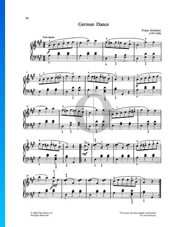 German Dance in A Major, D. 972 No. 3 Partitura