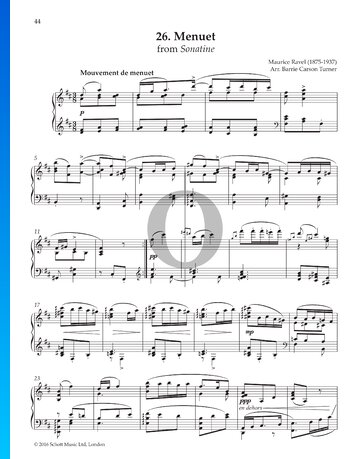 Sonatine, M. 40: No. 2 Mouvement de menuet Sheet Music