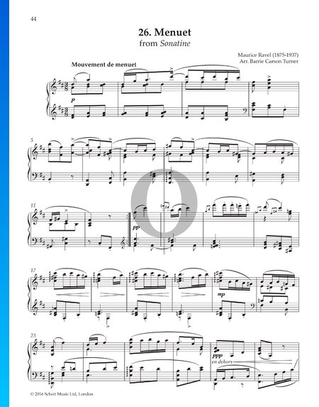 Sonatine, M. 40: No. 2 Mouvement de menuet