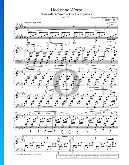 Lieder ohne Worte, Op. 19 Nr. 1