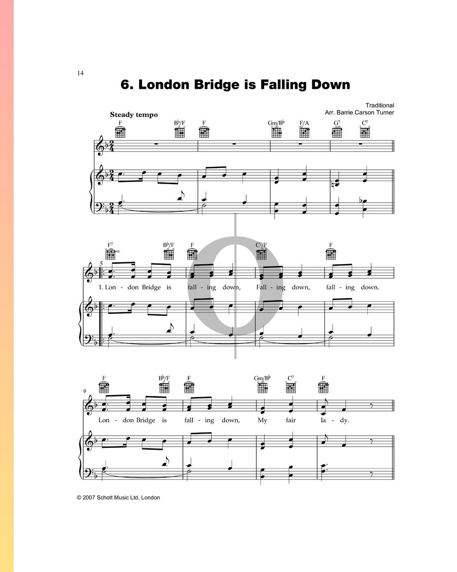 London Bridge Is Falling Down Anonymous Piano Sheet Music Oktav