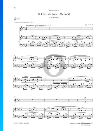 Partition Clair de Lune, Op. 46 No. 2
