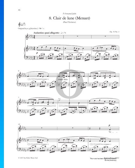 Clair de Lune, Op. 46 No. 2