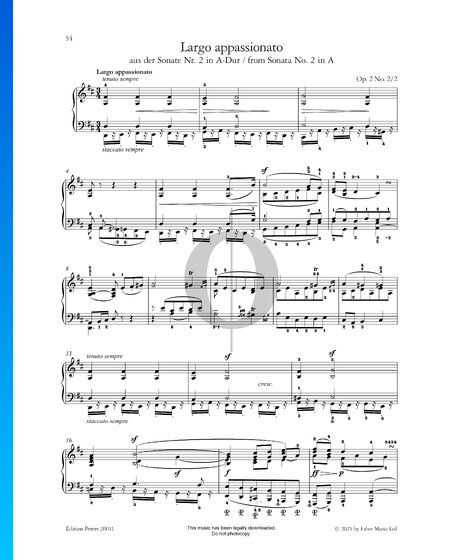 Sonata in A Major, Op. 2 No. 2: 2. Largo appassionato