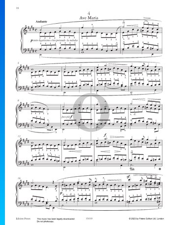 Étüde in E-Dur: Ave Maria, Nr. 4 Musik-Noten