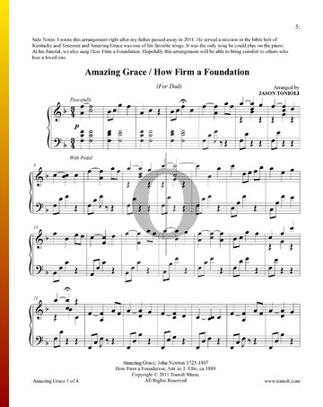 Amazing Grace / How Firm A Foundation Sheet Music