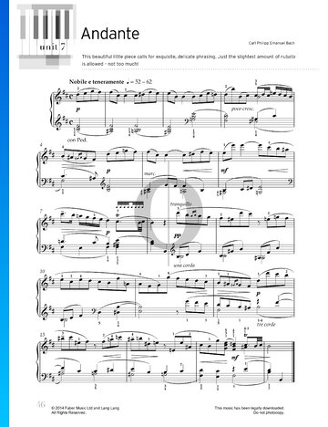 Sonata in B Minor, H. 245: Cantabile Partitura