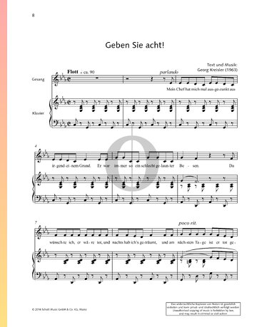 Geben Sie acht! Sheet Music