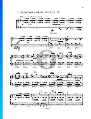 Partition Quatre pièces pour piano, op. 4 n° 3 : Désespoir