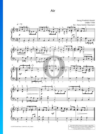 Water Music, HWV 348: 6. Air Sheet Music