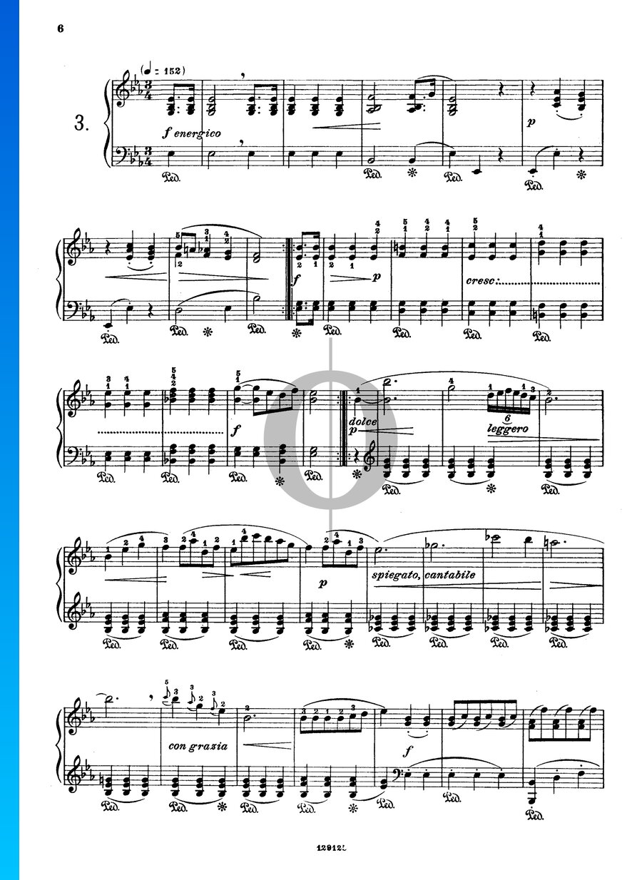 Waltz in Eflat Major, Anh.14 No. 3 » Ludwig van Beethoven Partituras