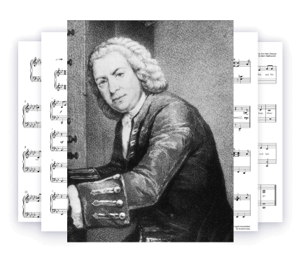 5 berühmte Stücke von Johann Sebastian Bach für Klavier Musik-Noten